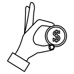 hand with coin money