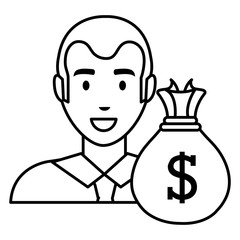 businessman with money bag