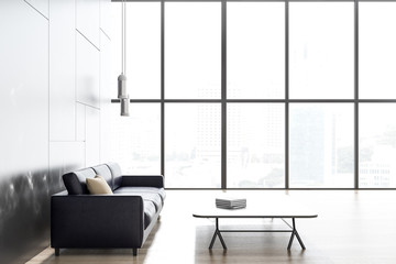 Black marble living room, black sofa