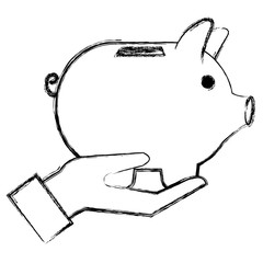 hand with piggy savings