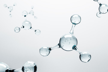 Transparent molecule on white - obrazy, fototapety, plakaty