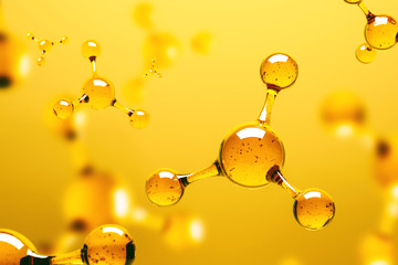 Transparent molecule on yellow