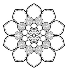 Mandala flower freehand drawing vintage style decorative elements for abstract background