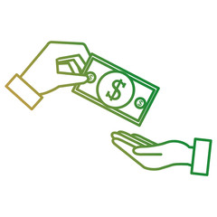 hand with bills money