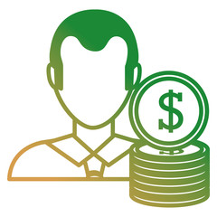 businessman with coins money