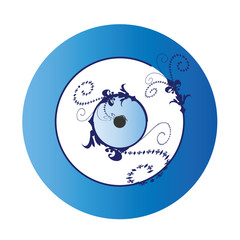 artistic greek blue evil eye vector illustration - protection symbol
