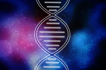 2d render of dna structure, abstract background
