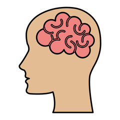 brain storming with head profile