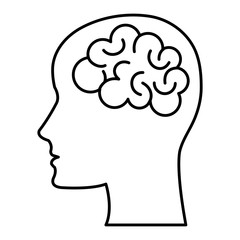 brain storming with head profile