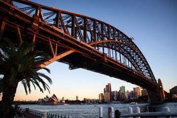 Fototapeta na wymiar Sydney Harbour Bridge, Sydney, Sydney Harbour, sunset, sunrise, golden