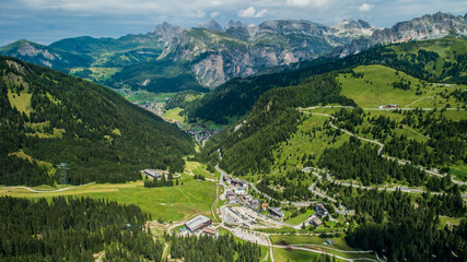 beautiful aerial photographs form the mountains of the Dolomites