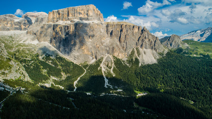 beautiful aerial photographs form the mountains of the Dolomites