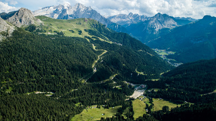 Obraz premium beautiful aerial photographs form the mountains of the Dolomites