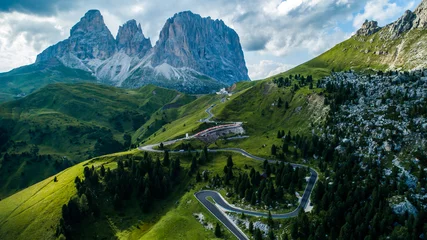 Foto op geborsteld aluminium Dolomieten prachtige luchtfoto& 39 s van de bergen van de Dolomieten