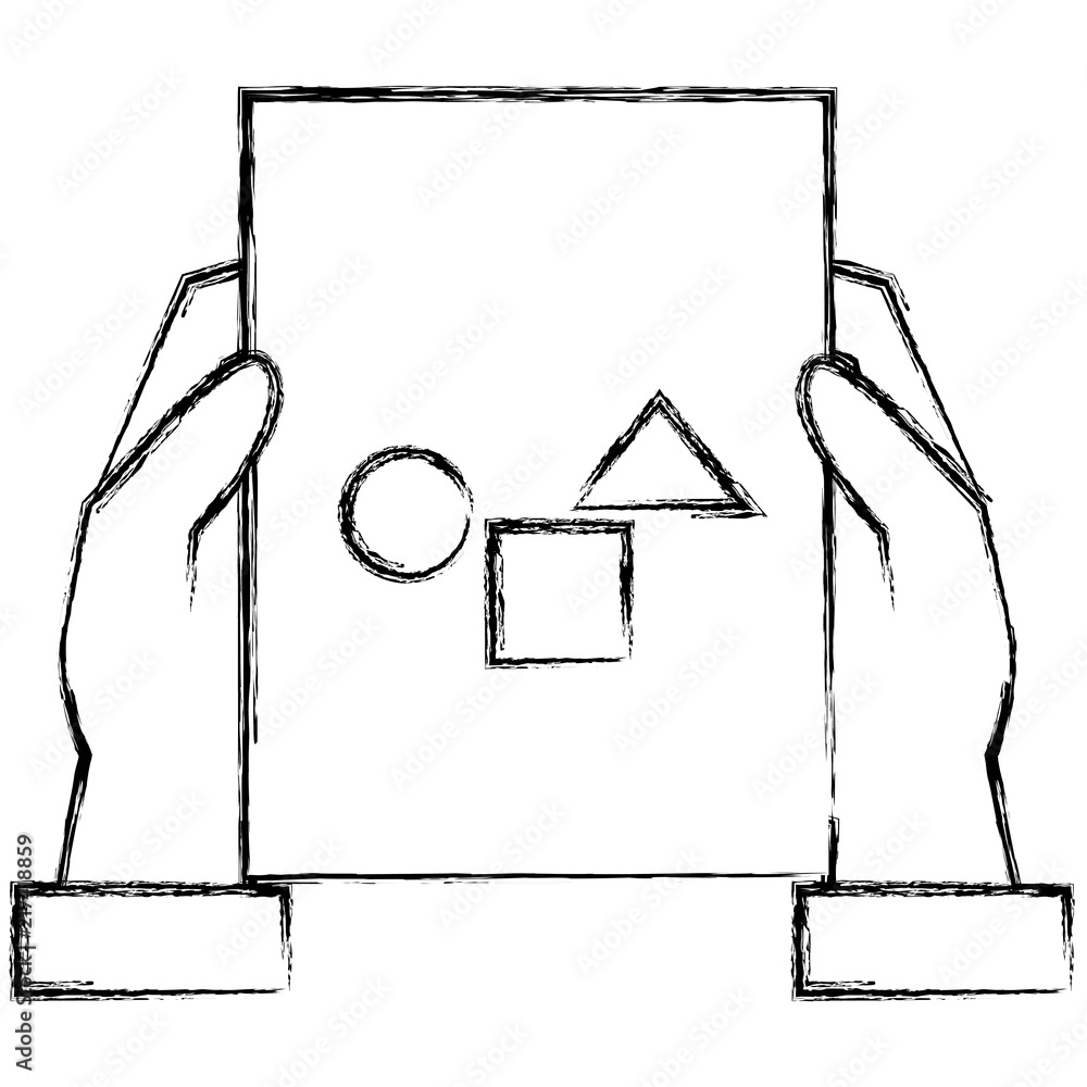 Poster hands with paper document
