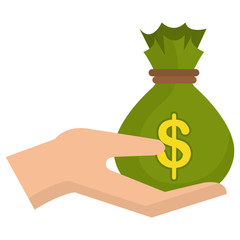 hand with money bag