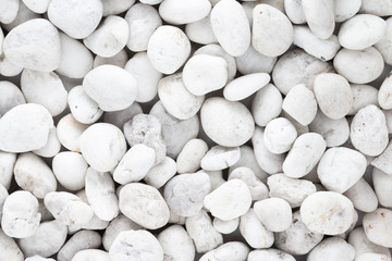 White pebbles stone texture and background 