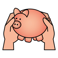 hands with piggy savings