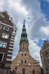 Naklejka premium View in historic Old City, Riga, Latvia