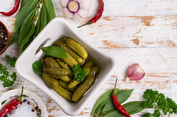 Pickled cucumbers with spices