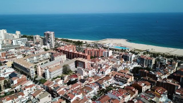 Aerial view of landscape of Mataro in the Spain.