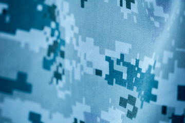 Blue gray colour digital pattern camouflage of navy uniform