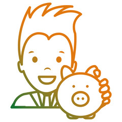businessman with piggy savings