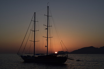 Sunset boat