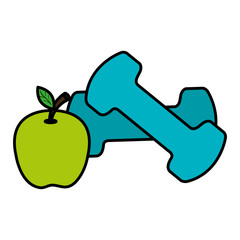 dumbell gym accessory with apple