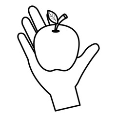 hand with apple fresh fruit