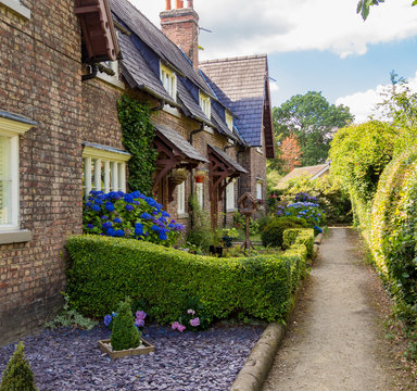 Beautiful original workers cottages at Styal Village, Cheshire, UK