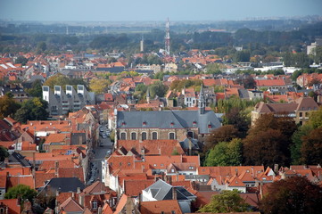 Fototapeta na wymiar Aerial view of Bruges, Belgium 