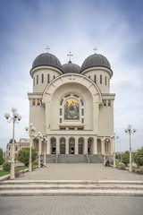 Holy Trinity Cathedral, Orthodoxe Kathedrale in center of Arad, Crisana Region, Romania 