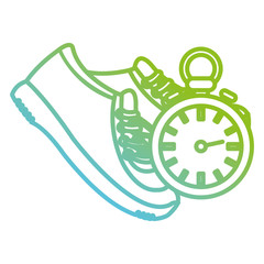 timer chronometer with tennis shoes