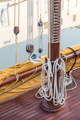 Antique wooden boats at the harbor