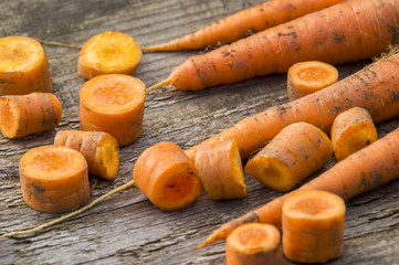 Fresh carrots from a garden, close-up