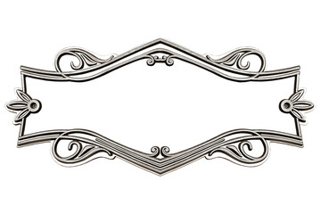Vintage cast metal frame isolated on white background