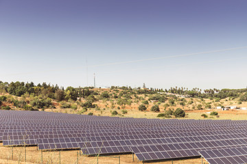 Hundreds of solar panels can be seen from the Via do Infante road near Lagos, Portugal.