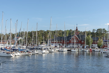 Sandhamn with sailboats in marina