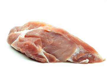 Sliced of raw pork