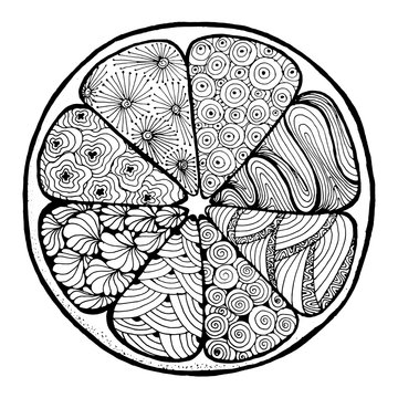 citrus, orange, lemon, grapefruit, lime, pamelo, vitamins, season, summer, background, dudling, zentangle, coloring, tattoo, drawing