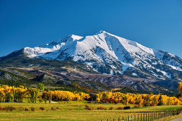 Mount Sopris autumn landscape in Colorado