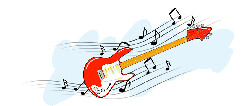 E-Gitarre mit Noten
