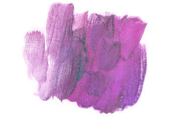 purple watercolor stain on white background isolated. for use in design, printing and web design.