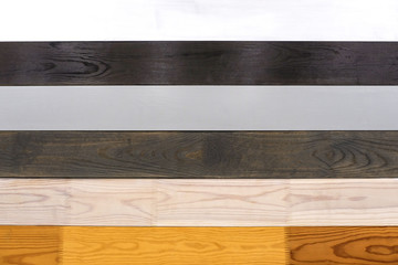 Wooden samples of different types of material.