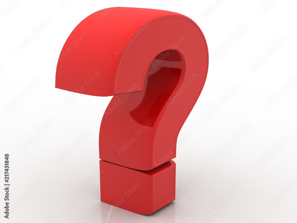 Poster 3d rendering question mark concept