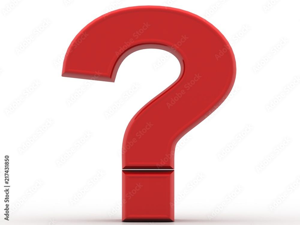 Poster 3d rendering question mark concept