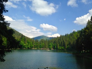 mountains, lake, water, landscape, sinevir, carpatian, ukraine