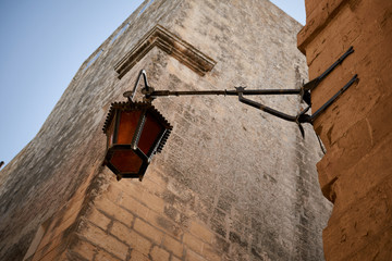 Vintage Iron Lamp in Mdina. Malta