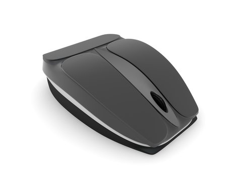 3D image of a computer mouse, isolated on a white background. Modern design, quality idea. 3D rendering